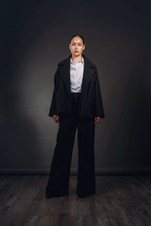 CHAQUETÓN MOUFLON DE LANA NEGRO