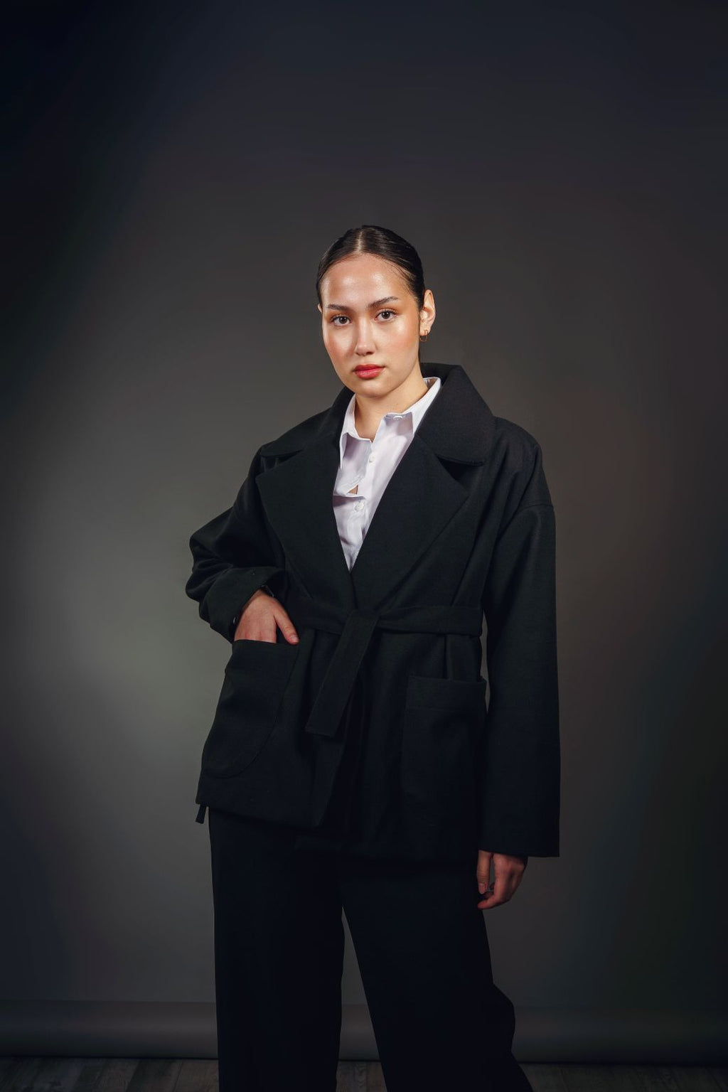CHAQUETÓN MOUFLON DE LANA NEGRO