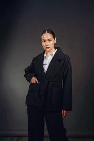 CHAQUETÓN MOUFLON DE LANA NEGRO