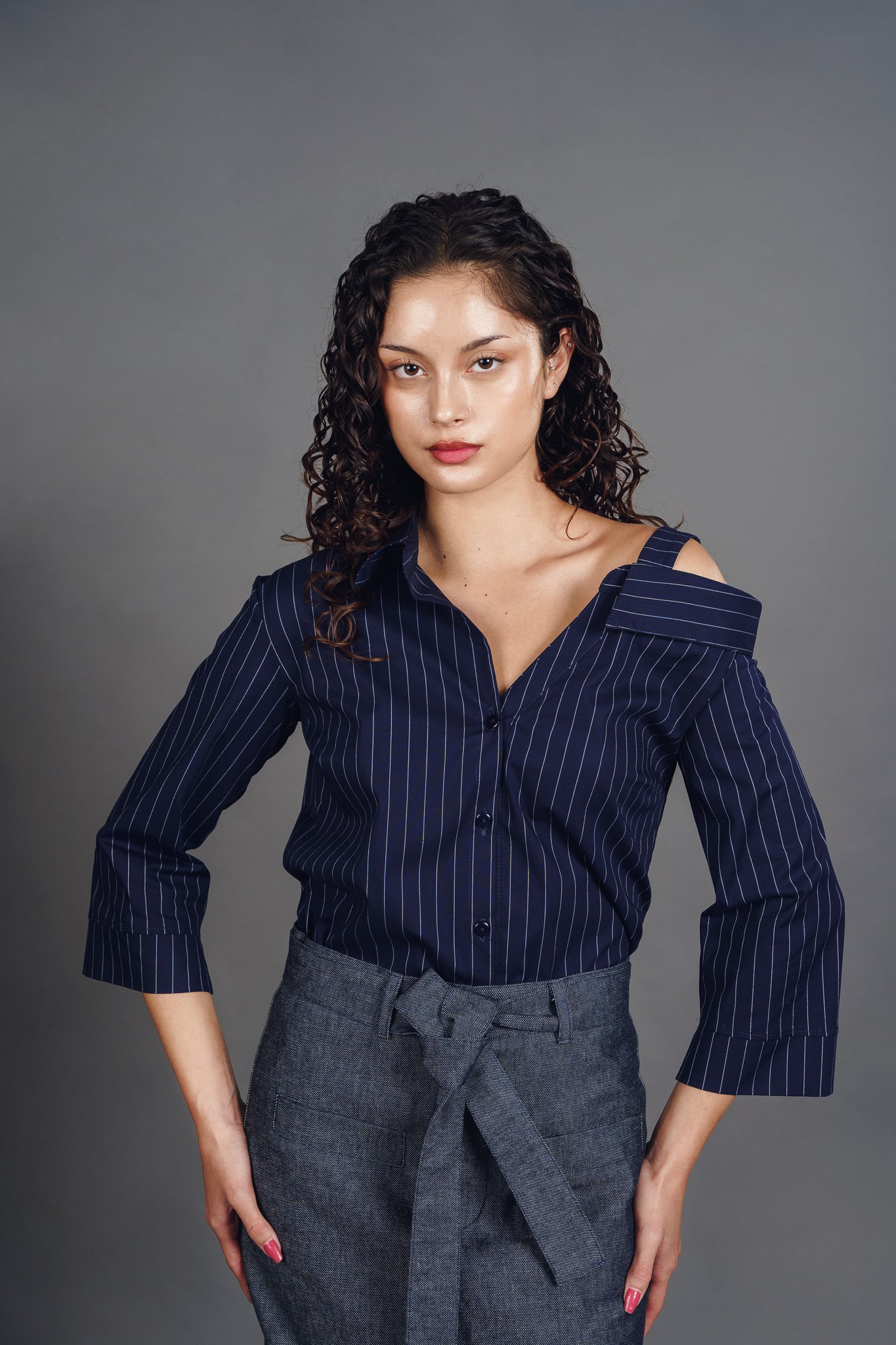 CAMISA ASIMETRICA BLUE