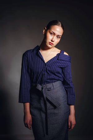 CAMISA ASIMETRICA BLUE