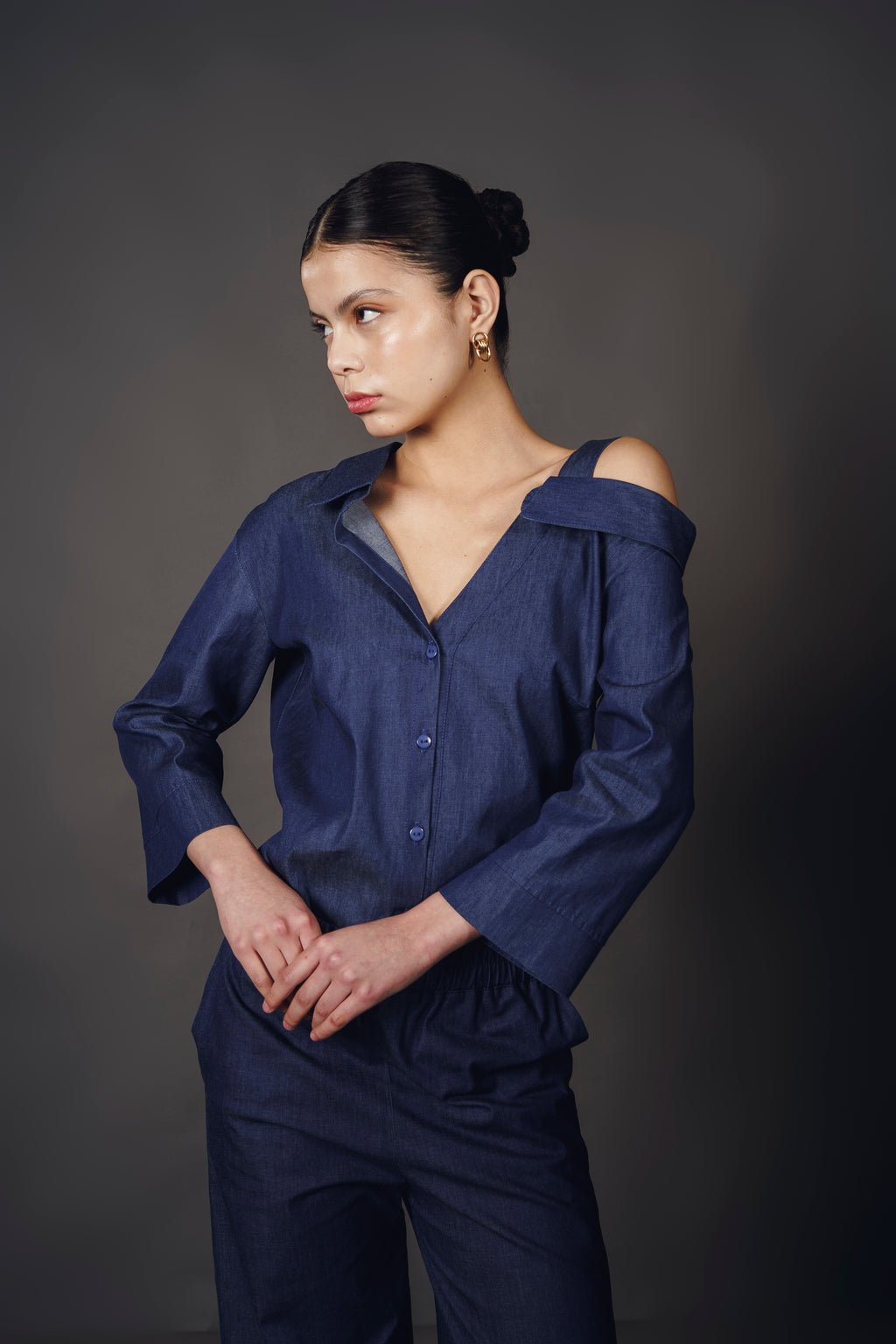 CAMISA ASIMETRICA DENIM